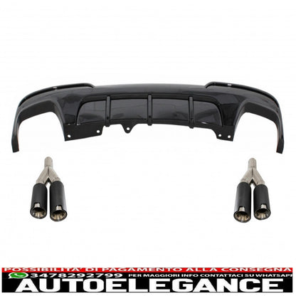 diffusore d'aria a doppia uscita con terminali di scarico dual twin adatto per bmw serie 5 f10 f11 (2011-2017) design m-performance