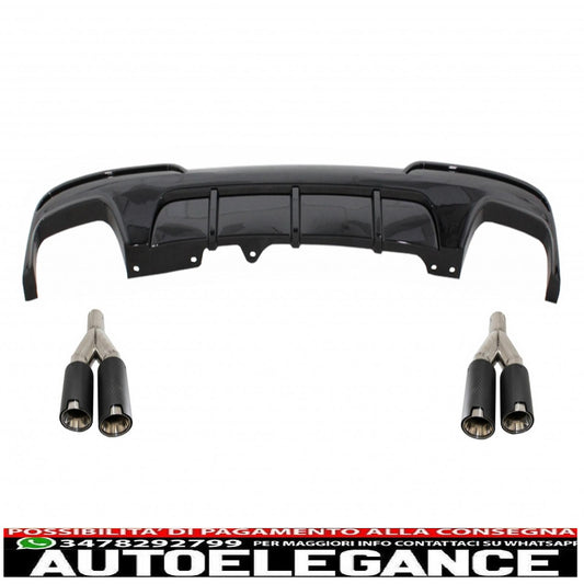 diffusore d'aria a doppia uscita con terminali di scarico dual twin adatto per bmw serie 5 f10 f11 (2011-2017) design m-performance