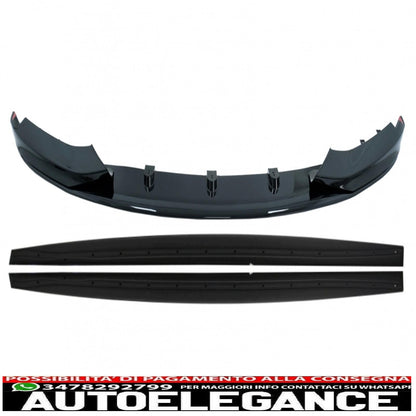 Labbro spoiler paraurti anteriore adatto per BMW Serie 4 F32 F33 F36 Coupe Cabrio Grand Coupe (2013-03.2019) con minigonne laterali estensioni labbra aggiuntive m-performance nero