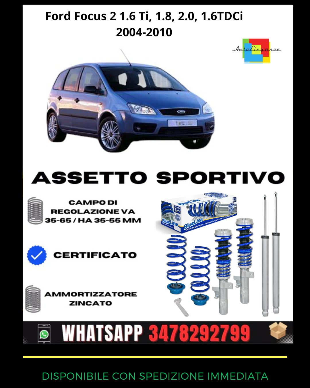 🔥Assetto sportivo ADATTO PER Ford Focus C-Max 1.6 2003-2010🔥