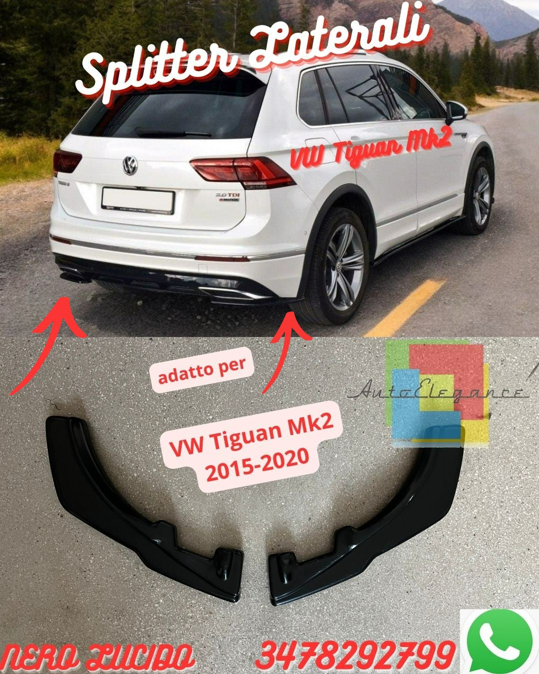 Splitter PER ✨✨VW Tiguan Mk2 2015-2020 Standart / R-Line (2 Pcs)✨✨