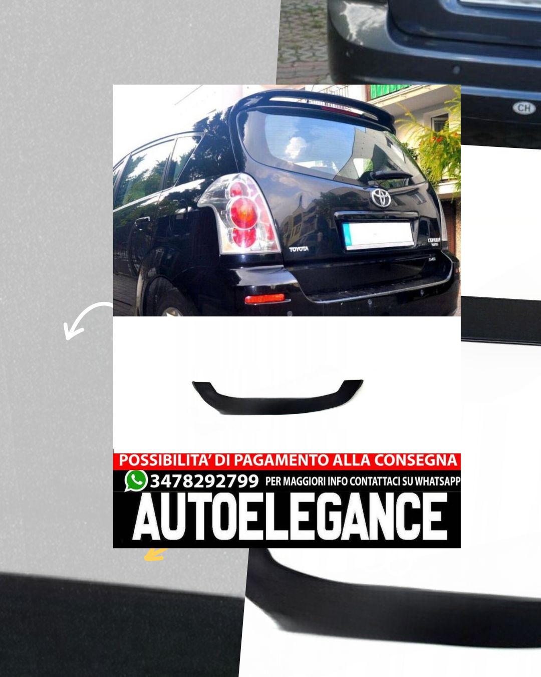 SPOILER SUL TETTO per Toyota Corolla Verso 2004-2009