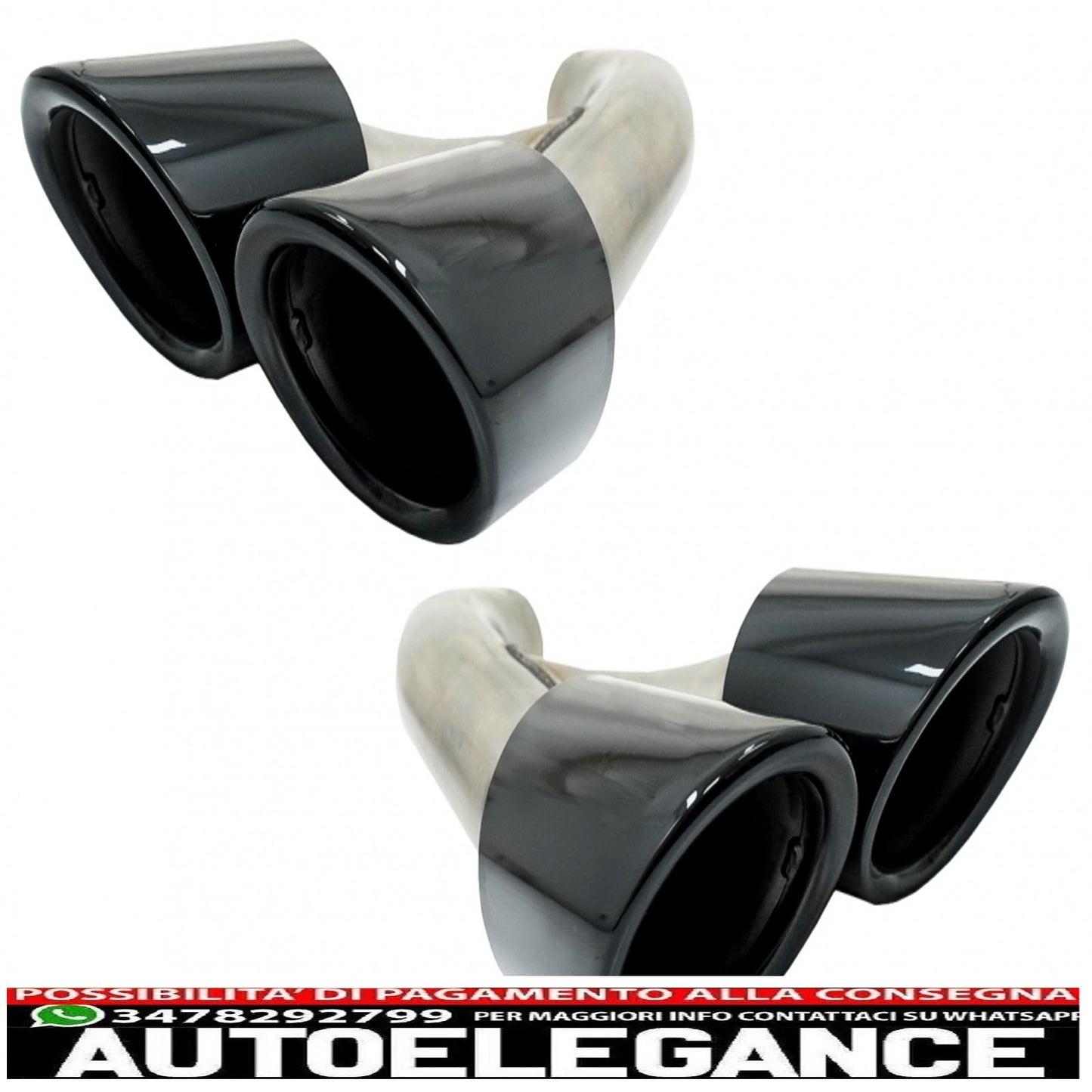 Exhaust pipes suitable for porsche cayenne 92a facelift (10/2014-2017) gts design piano black