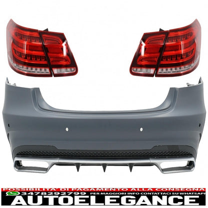 Rear bumper with LED light bar suitable for mercedes e class w212 (2009-2012) restyling e63 design