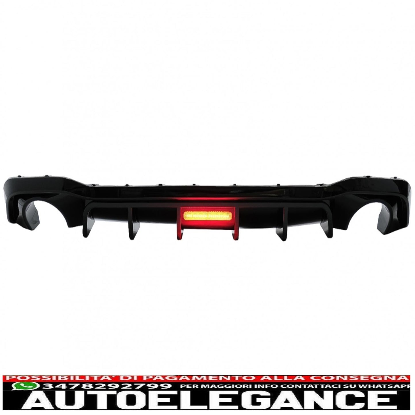 diffusore paraurti posteriore adatto per vw golf 8 hatchback mk8 mqb (2020-up) pianoforte nero