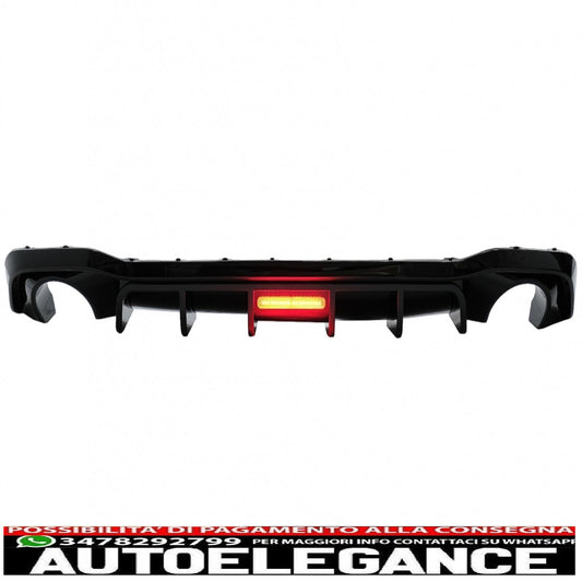 diffusore paraurti posteriore adatto per vw golf 8 hatchback mk8 mqb (2020-up) pianoforte nero