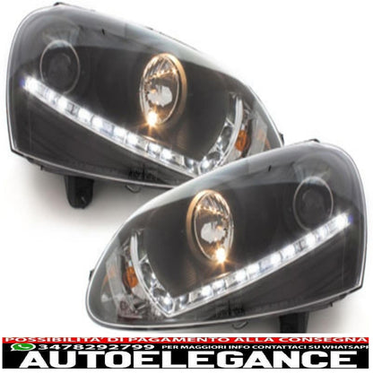 dayline headlights suitable for vw golf v 03-09_drl optic_hid_black 