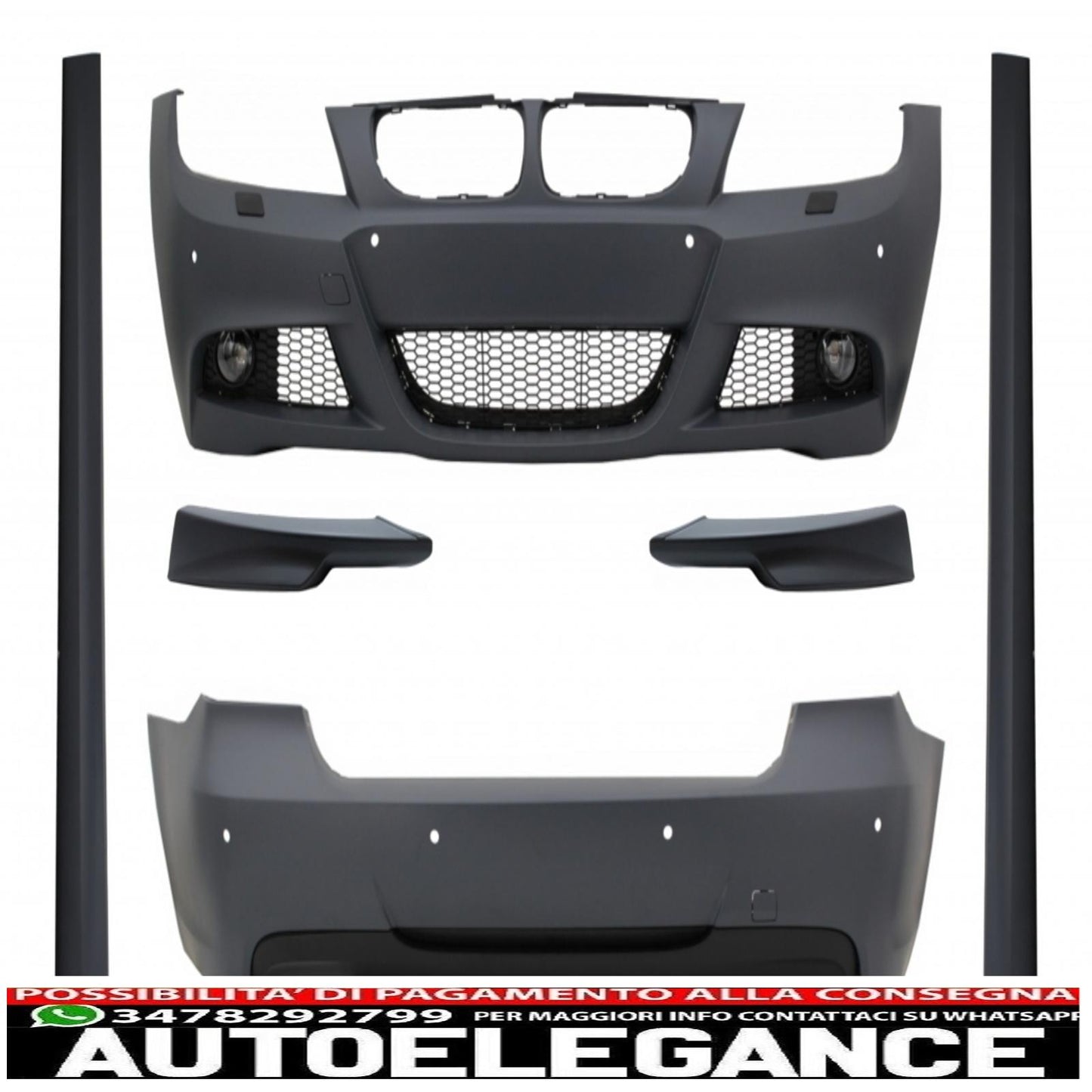 body kit suitable for bmw 3 series e90 lci limousine (2008-2011) m-technik design with front bumper spoiler