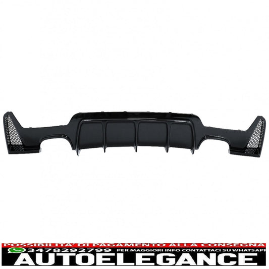 diffusore paraurti posteriore adatto per bmw serie 4 f32 f33 f36 (2013-2019) coupe cabrio m design twin doppia uscita pianoforte nero