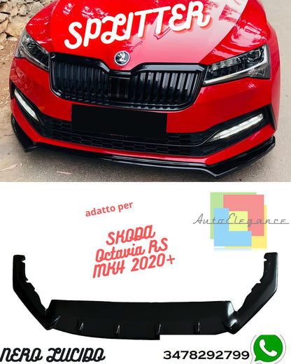 Splitter Anteriore SKODA Octavia RS MK4 2020+ Con ABE TÜV