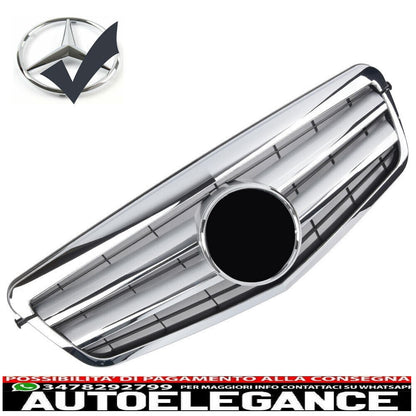 Griglia del radiatore sportiva per Mercedes W212 S212 fino al 2013 argento + cromo
