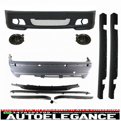 body kit with smoked fog lights suitable for bmw e46 sedan (1998-2004) model m-technik m-tech m-sport 