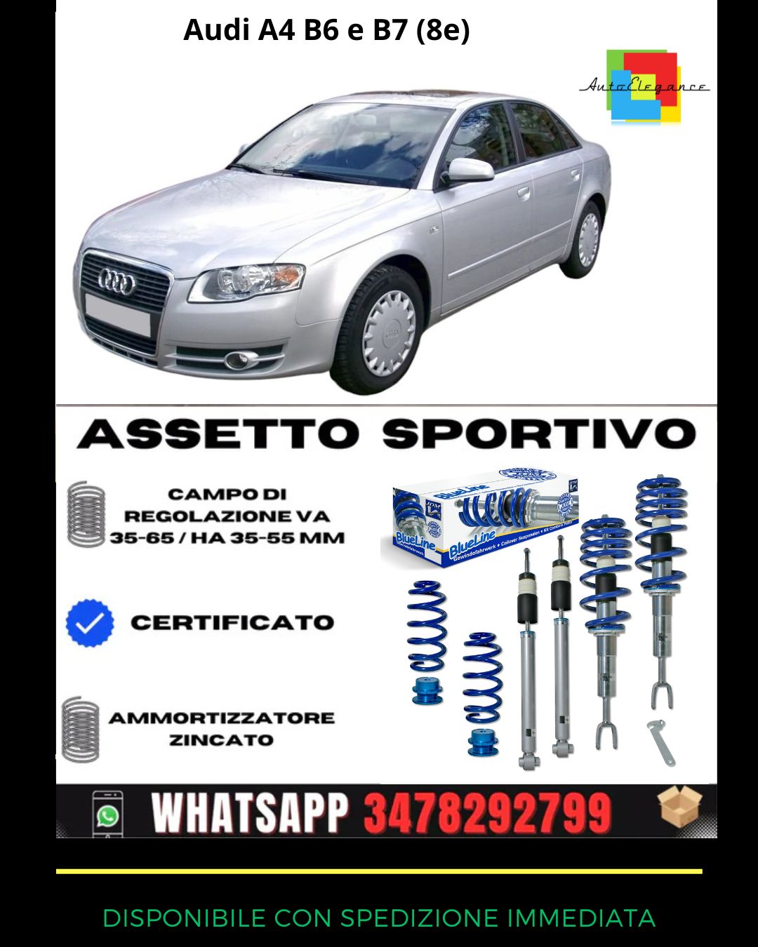 🔥Assetto sportivo per Audi Audi A4 B6 e B7 (8e)🔥
