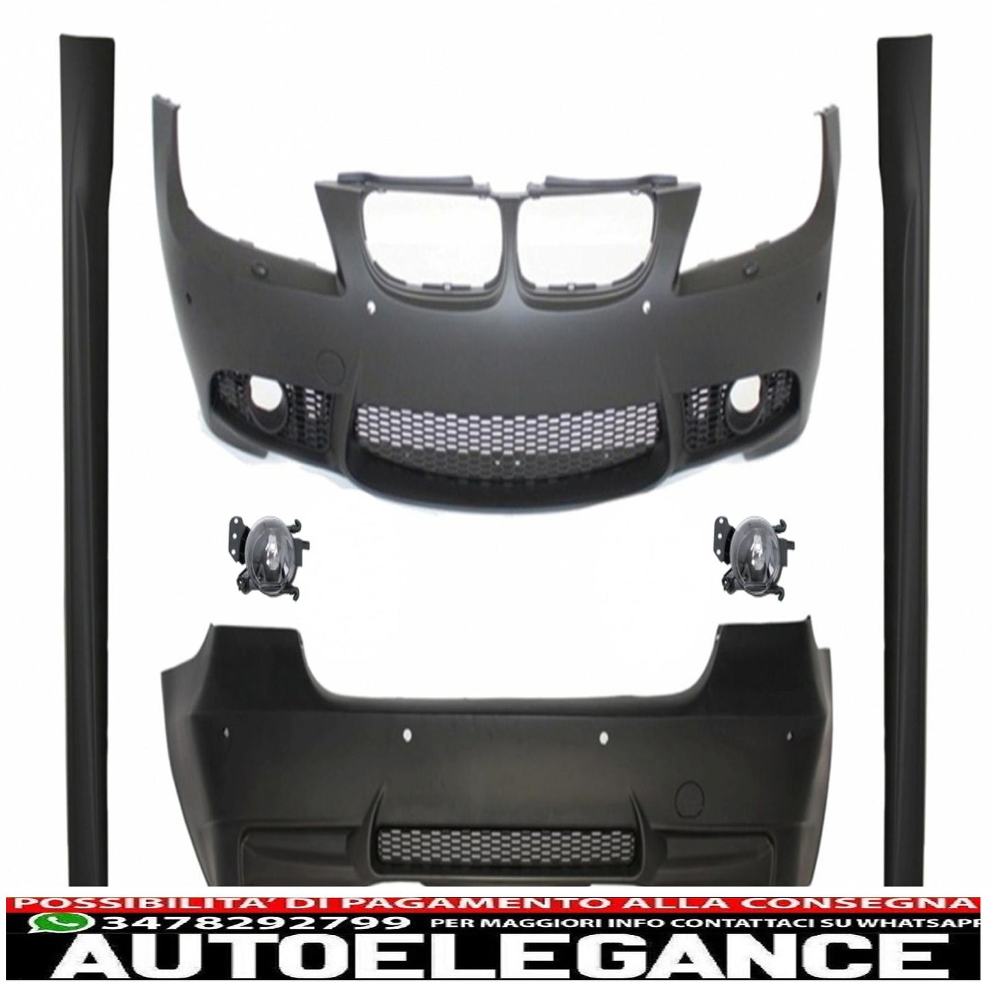 complete body kit suitable for bmw 3 series e90 lci facelift 2008-2011 m3 design with fog lights pdc 