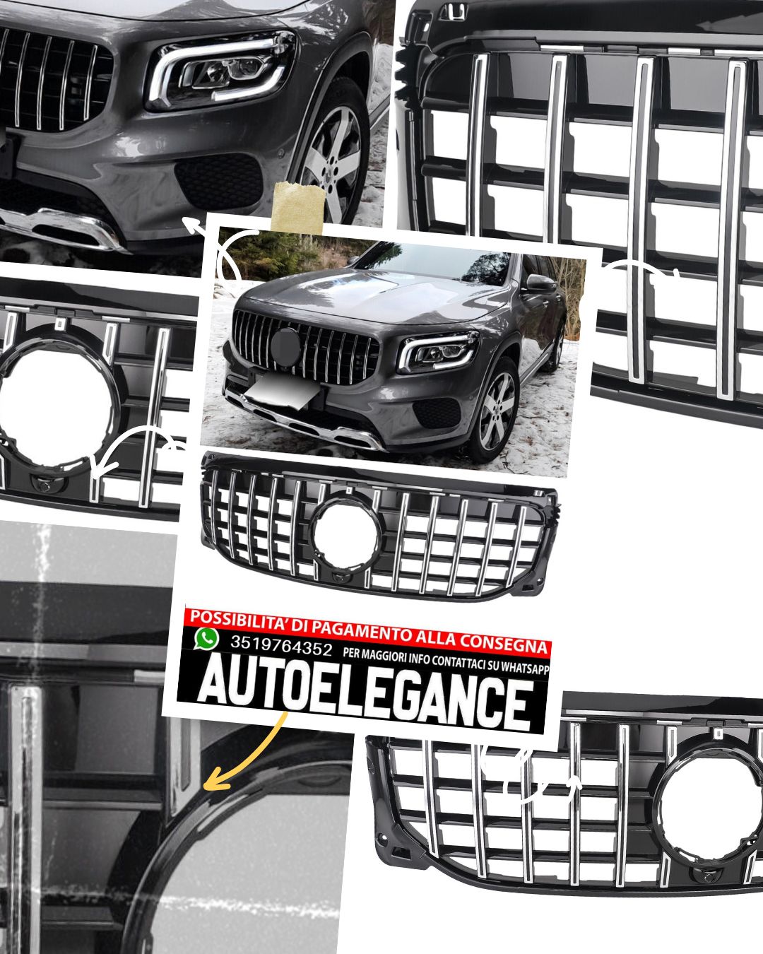 Griglia GT Panamericana sport Mercedes Classe GLB X247 2020 SILVER NERO