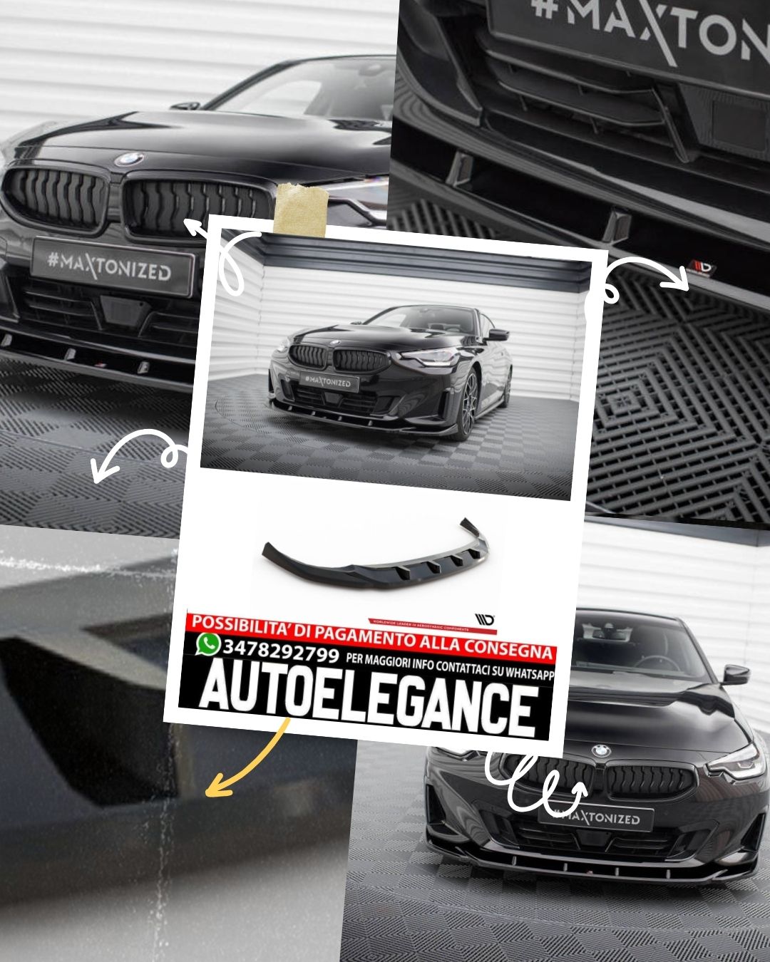 SPLITTER ANTERIORE V.3 ADATTO PER BMW 2 COUPE G42  (2021 -)