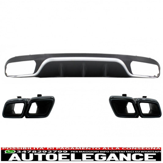 diffusore posteriore con terminali di scarico adatto per mercedes classe e w213 s213 standard (2016-2019) e63 design nero