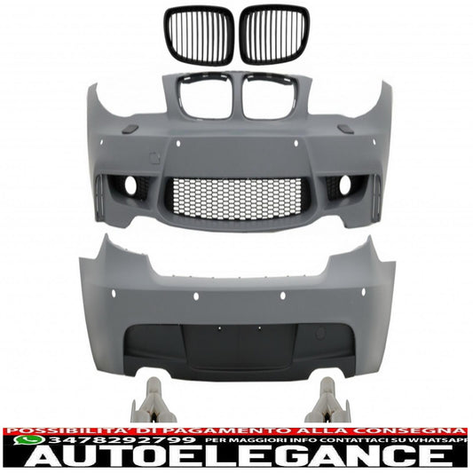 kit carrozzeria adatto per bmw serie 1 e81 e87 hatchback (2004-2011) m design sportivo con terminali di scarico cromati