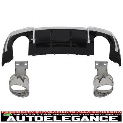 Rear bumper valance diffuser with exhaust tips suitable for audi a3 8v sline facelift (2016-2019) hatchback sportback rs3 design sport bumper