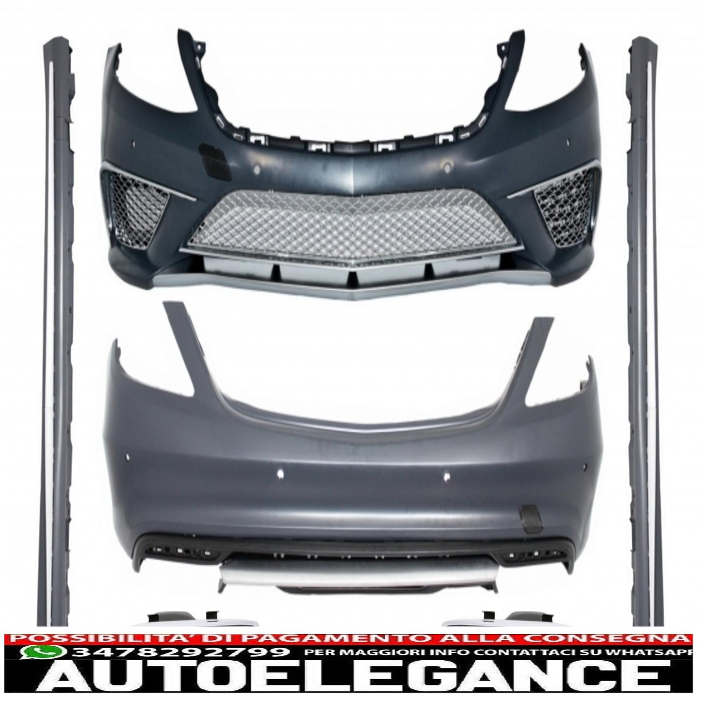 complete body kit with chrome exhaust tips suitable for mercedes w222 s-class (2013-07.2017) s65 design lwb