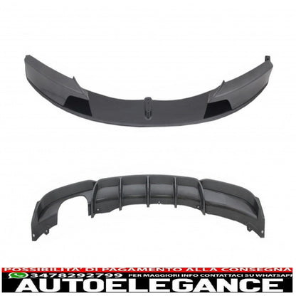 Front Bumper Spoiler Splitter with Rear Diffuser Suitable for BMW 3 Series F30 F31 (2011-up) Carbon Film Covering in M-Performance Design