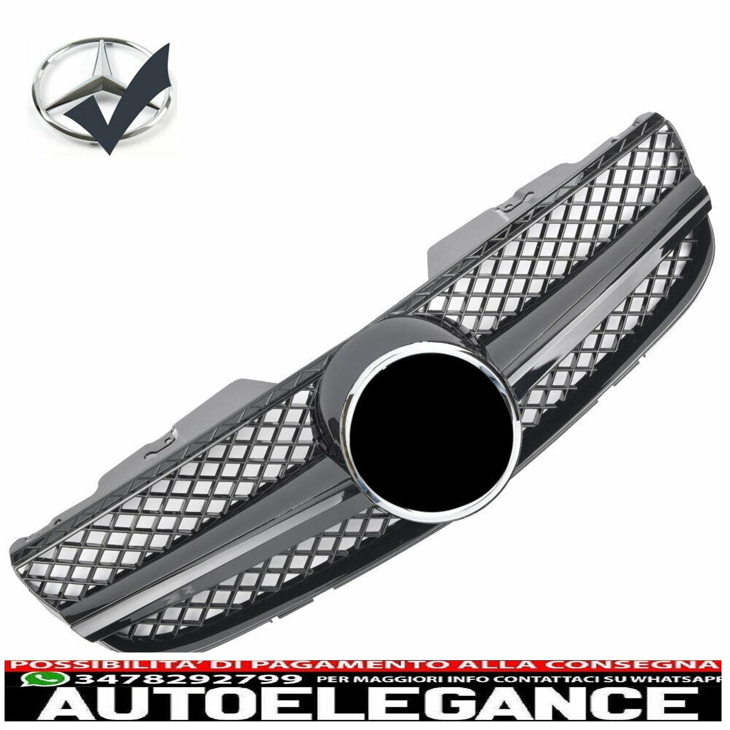 griglia sport griglia radiatore adatto per mercedes r230 sl 2006-2008 nero lucido-mostra il titolo originaletesto originalegrill sport kühlergrill passt für mercedes r230 sl 2006-2008 glanz schwarz