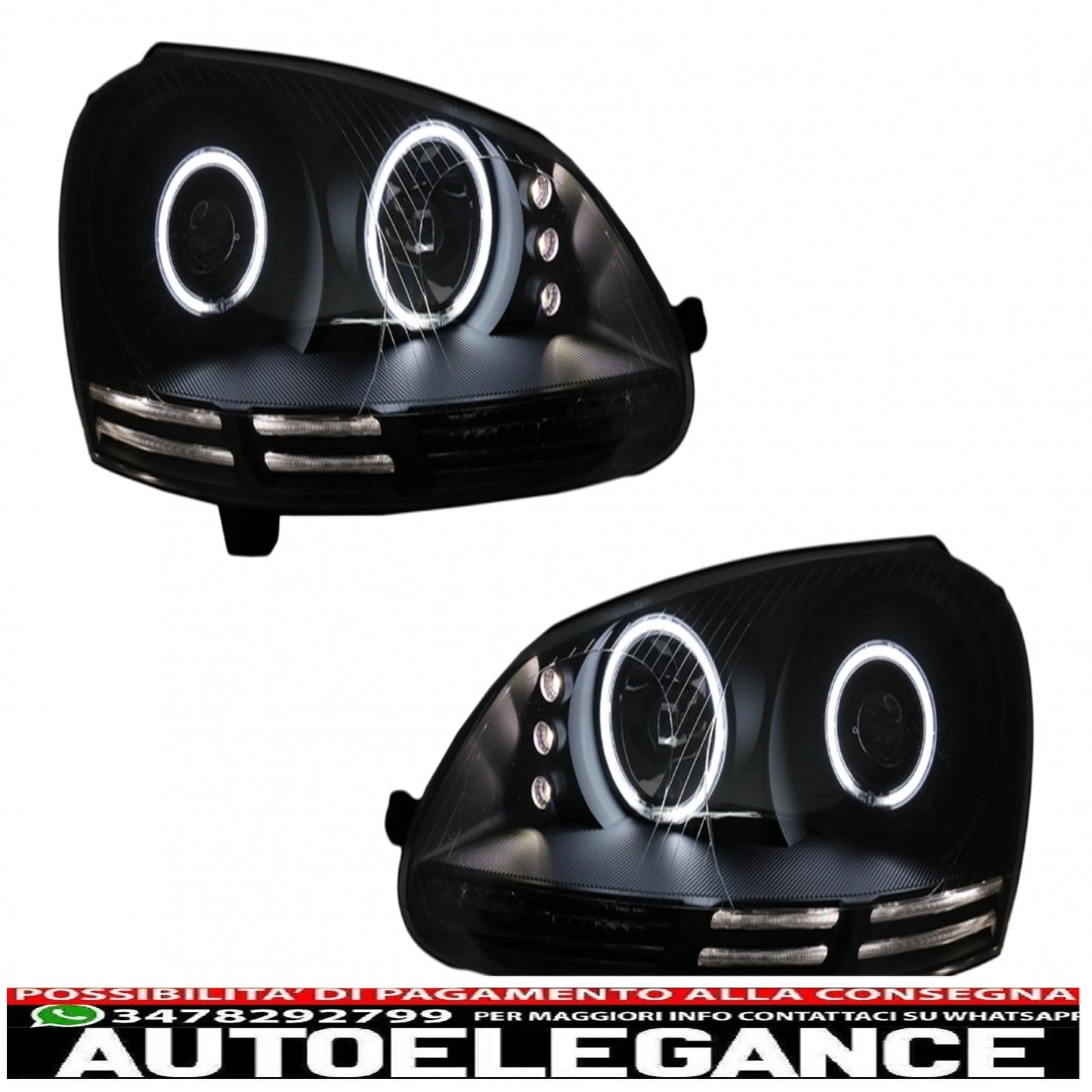ccfl led headlights angel eye suitable for vw golf v 5 jetta 5 (2004-2009) black 
