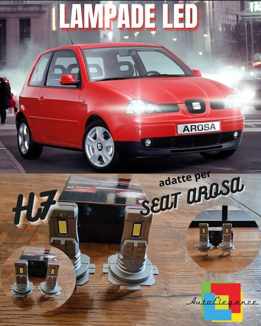 KIT LED H7 PER SEAT AROSA 6000K BIANCO 6000 LUMEN CANBUS ANABBAGLIANTI