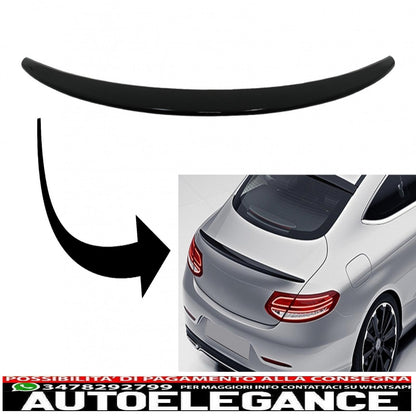 Trunk Spoiler Suitable for Mercedes C-Class Coupe C205 (2014-2019) Piano Black 