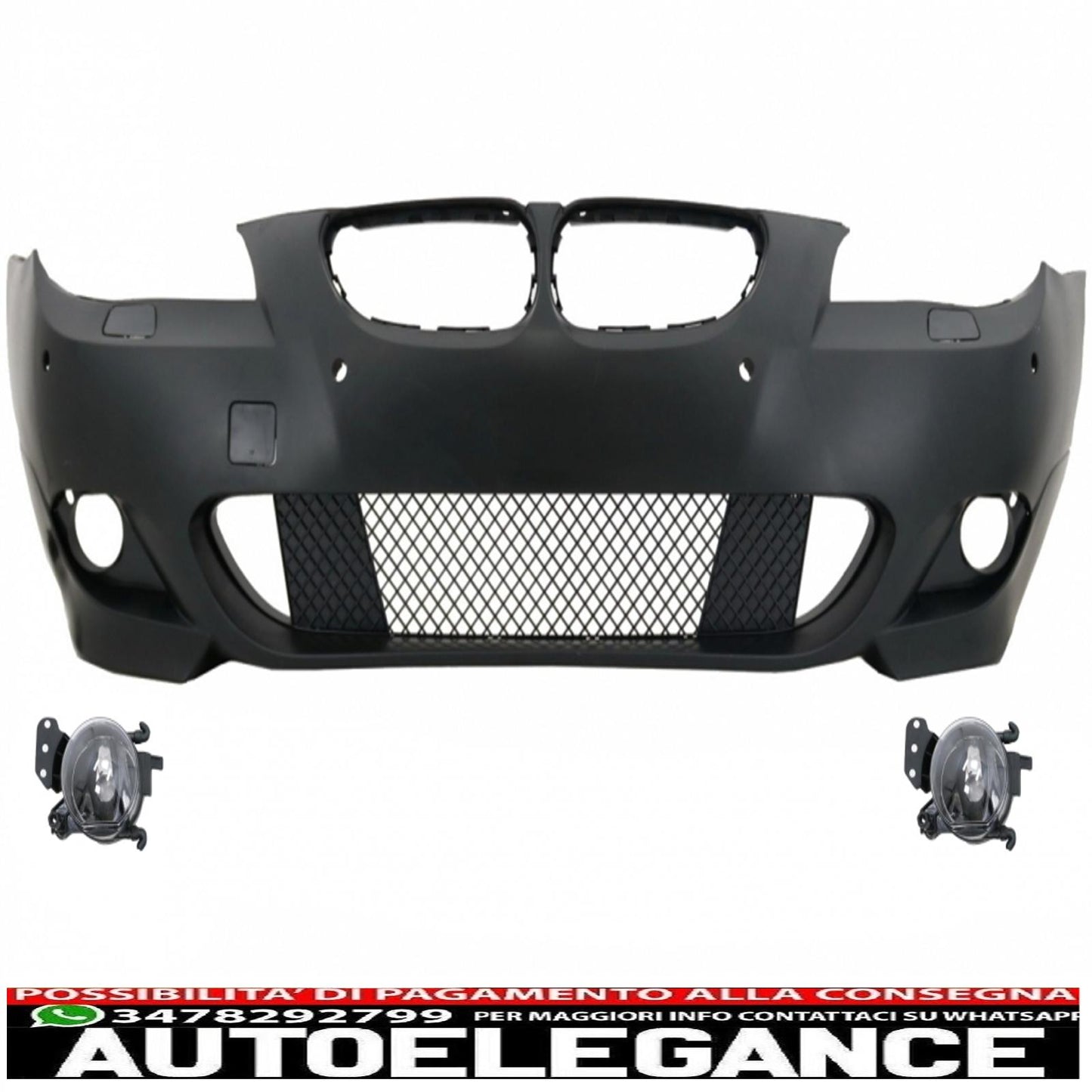 front bumper pdc 24mm with fog lamp suitable for bmw 5 series e60 e61 (2003-2007) m-technik design