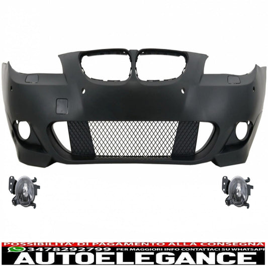 paraurti anteriore pdc 24mm con fendinebbia adatto per bmw serie 5 e60 e61 (2003-2007) m-technik design
