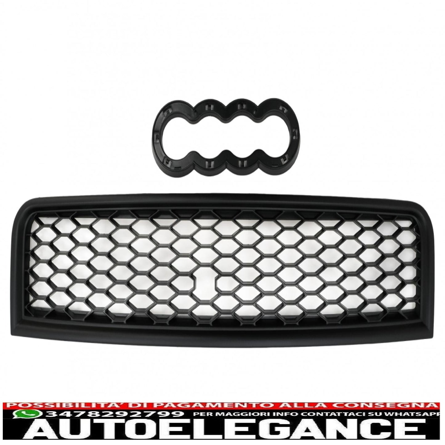 front grille without badge suitable for audi a4 b6 saloon avant 8e/8h (2001-2004) rs design matt black 