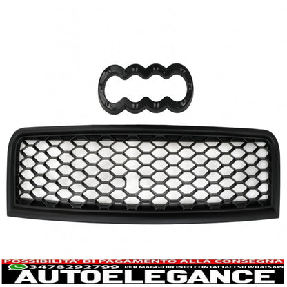 front grille without badge suitable for audi a4 b6 saloon avant 8e/8h (2001-2004) rs design matt black 
