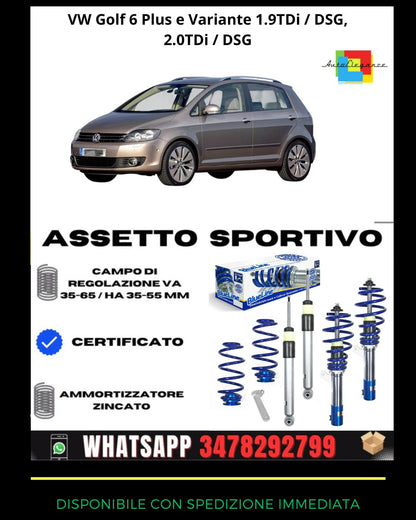 🔥Assetto sportivo PER VW Golf 6 Plus e Variante 1.9TDi / DSG, 2.0TDi / DSG🔥