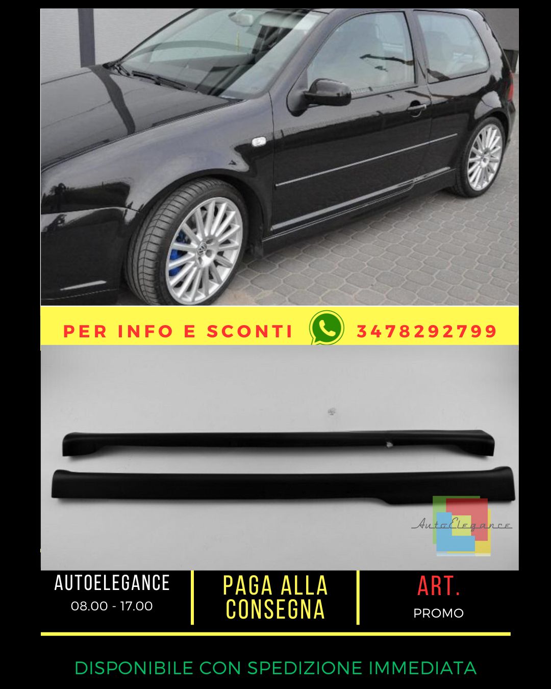 🔥MINIGONNE ADATTE PER VW GOLF 4 3D 1997-2006🔥