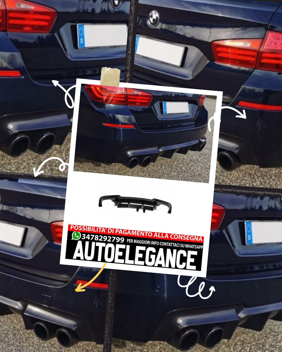 REAR DIFFUSER suitable for BMW 5 F10 F11 2010-2017