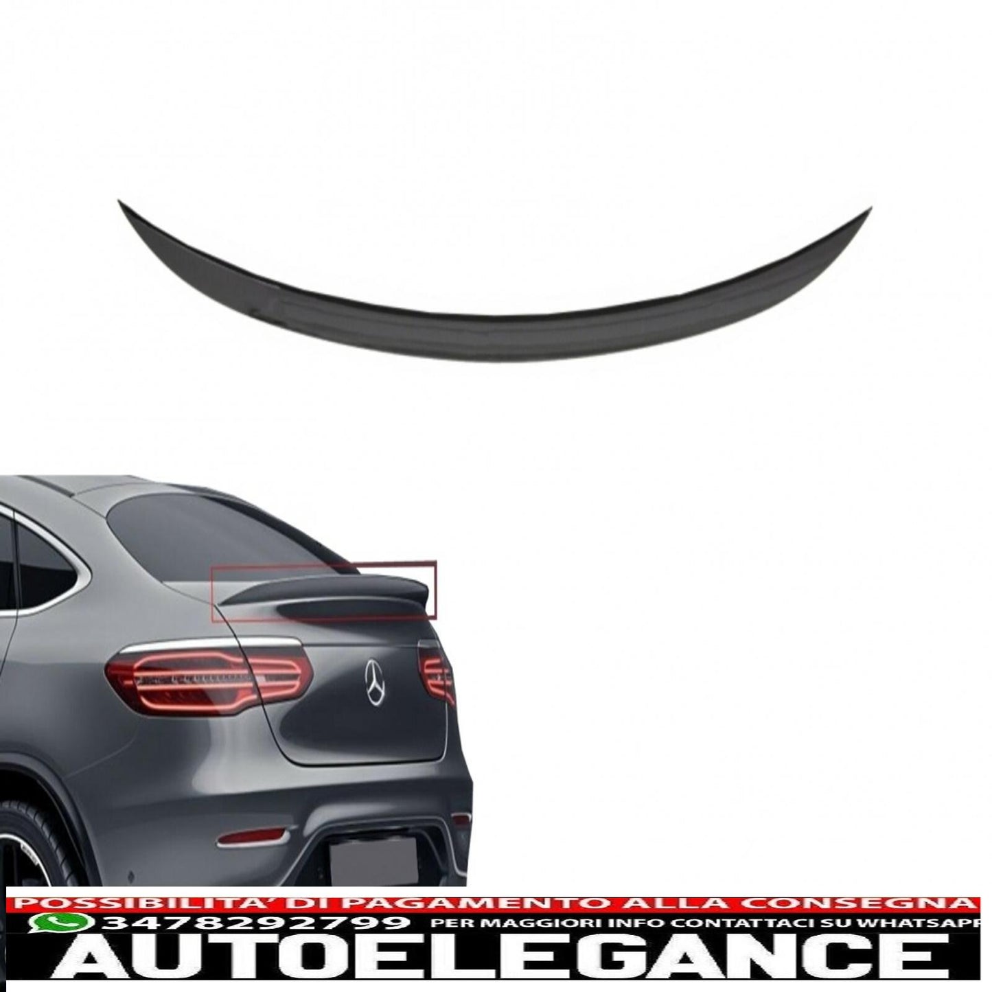Boot Spoiler Suitable For Mercedes GLC Coupe C253 (2015-up) Piano Black 