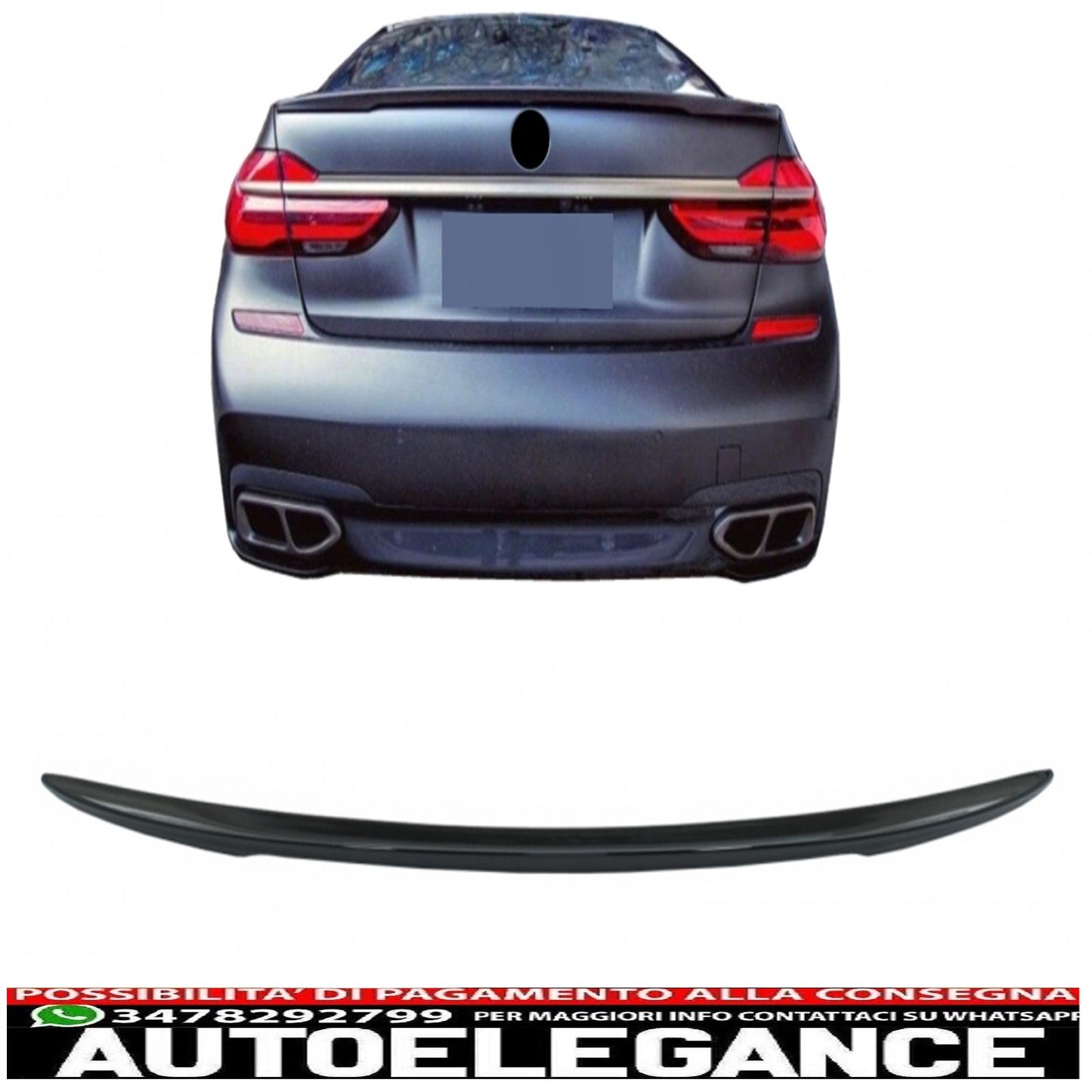 trunk spoiler suitable for bmw 7 series g12 (2015-02.2019) m sport design piano black