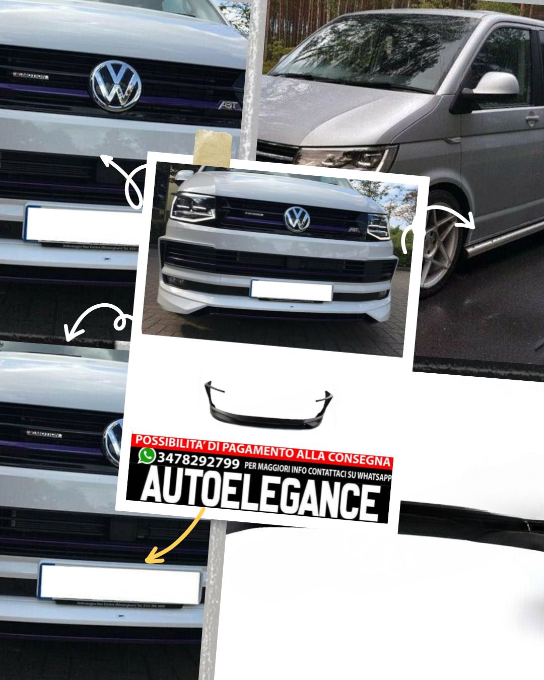 SPOILER adatto per VW T6 TRANSPORTER 2015 +