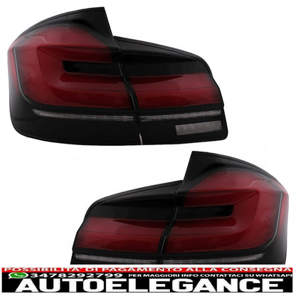 LED taillights suitable for BMW 5 Series F10 (2011-2017) with dynamic sequential cornering lights updated to LCI G30 design