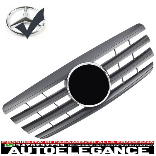 Sports radiator grille for Mercedes W210 S210 1999-2002 matt black