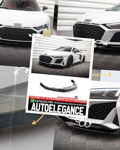 SPLITTER ANTERIORE V.3 + FLAPS ADATTO PER  AUDI R8 MK2 FACELIFT  2018-2023