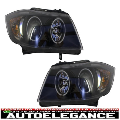 headlights suitable for bmw e90 e91 2 halo black rims (2005-2008) 
