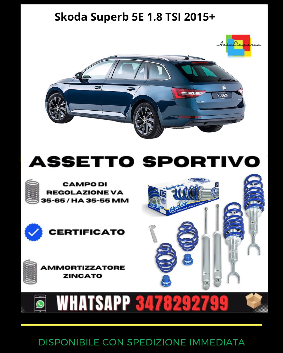 🔥Assetto sportivo ADATTO per Skoda Superb 5E 1.8 TSI 2015+🔥