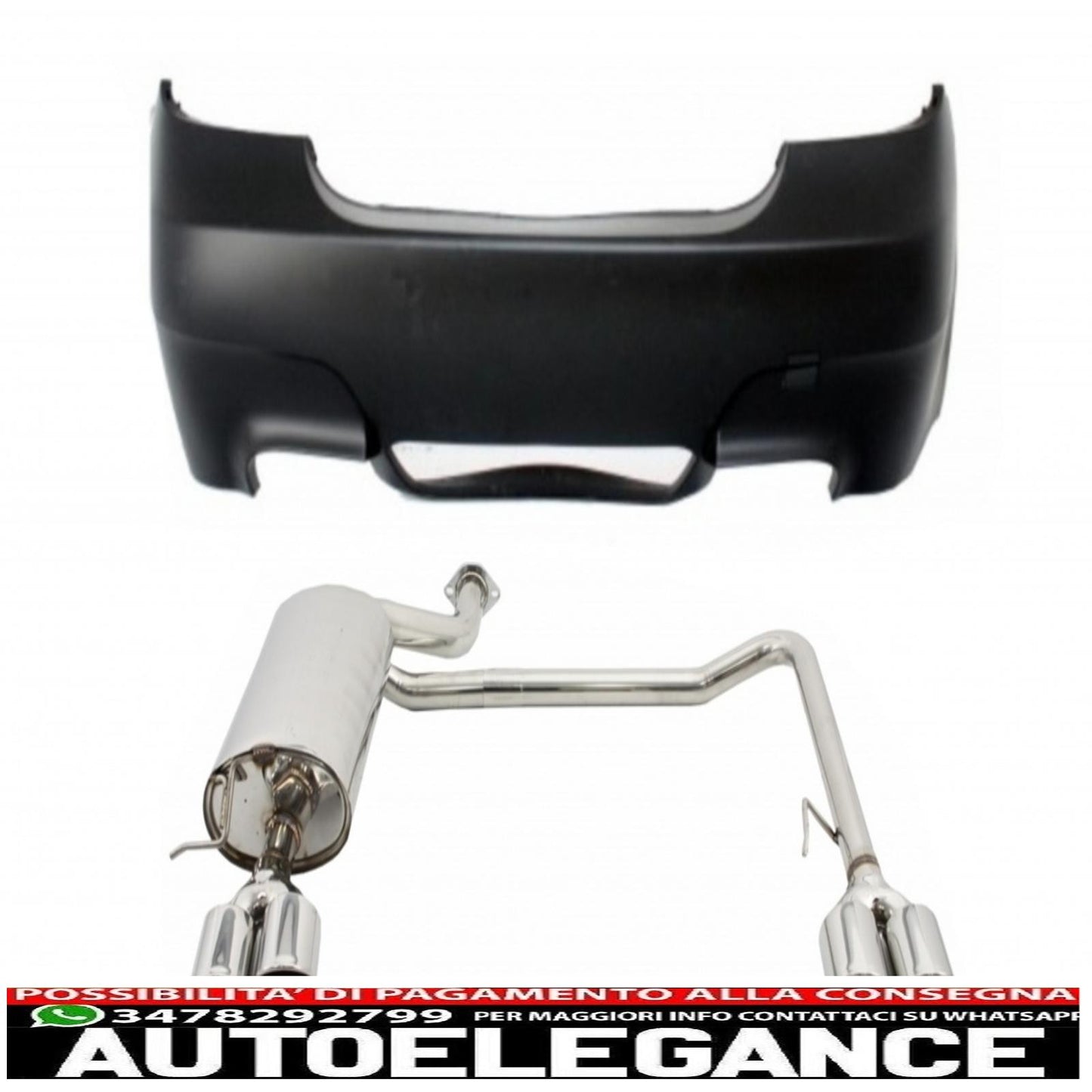 rear bumper suitable for bmw 5 series e60 (2003-2010) with full exhaust system twin double quad m5 design