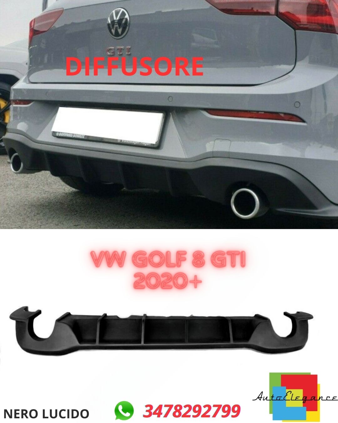 ✨DIFFUSER SUITABLE FOR VW Golf 8 GTI 2020+✨