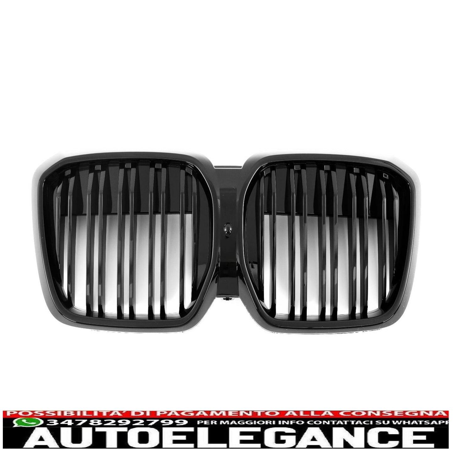 Gloss Black Double Bar Sport Radiator Grille for BMW IX3 G08 LCI