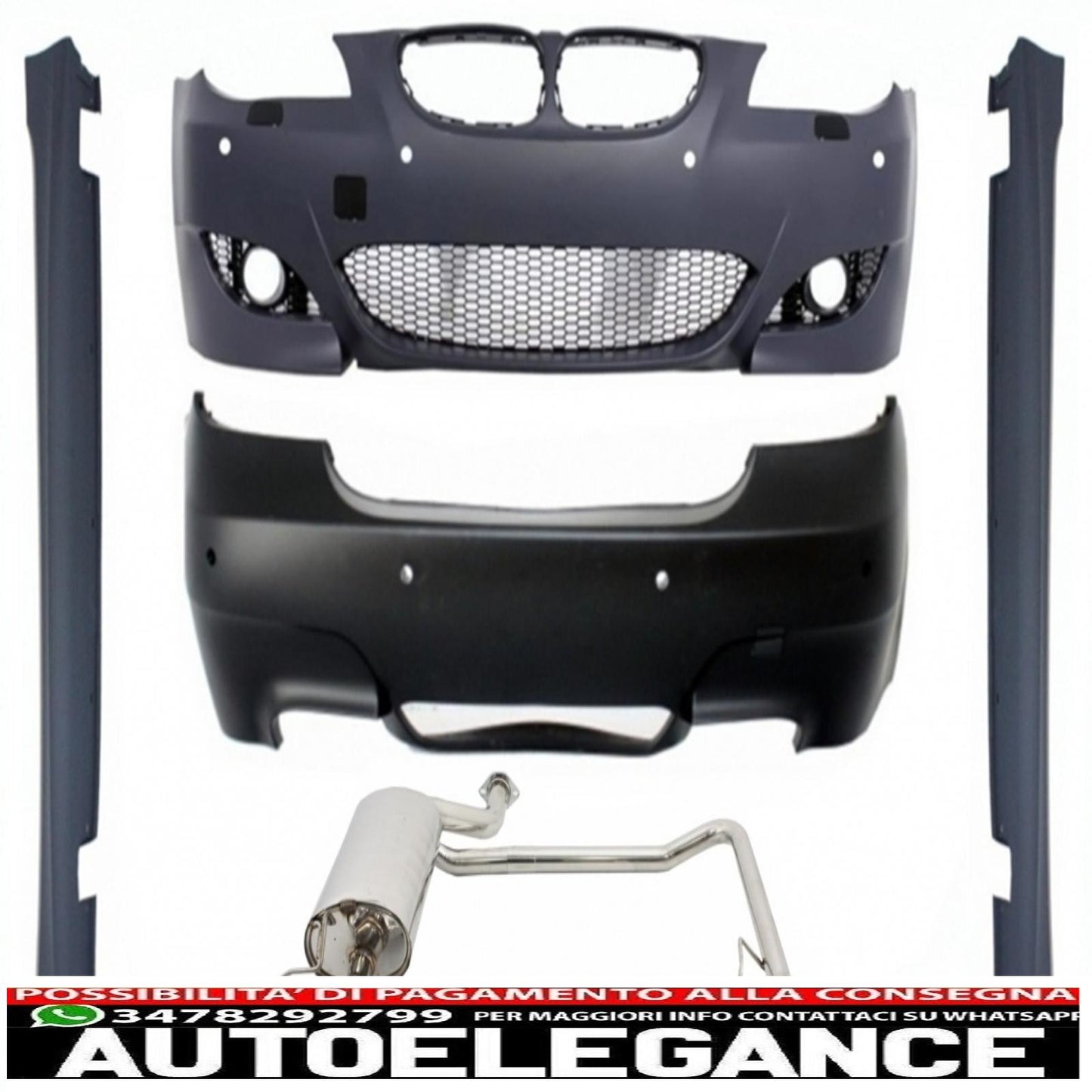 body kit suitable for bmw 5 series e60 (2003-2007) m5 design with full exhaust system double quad and side skirts