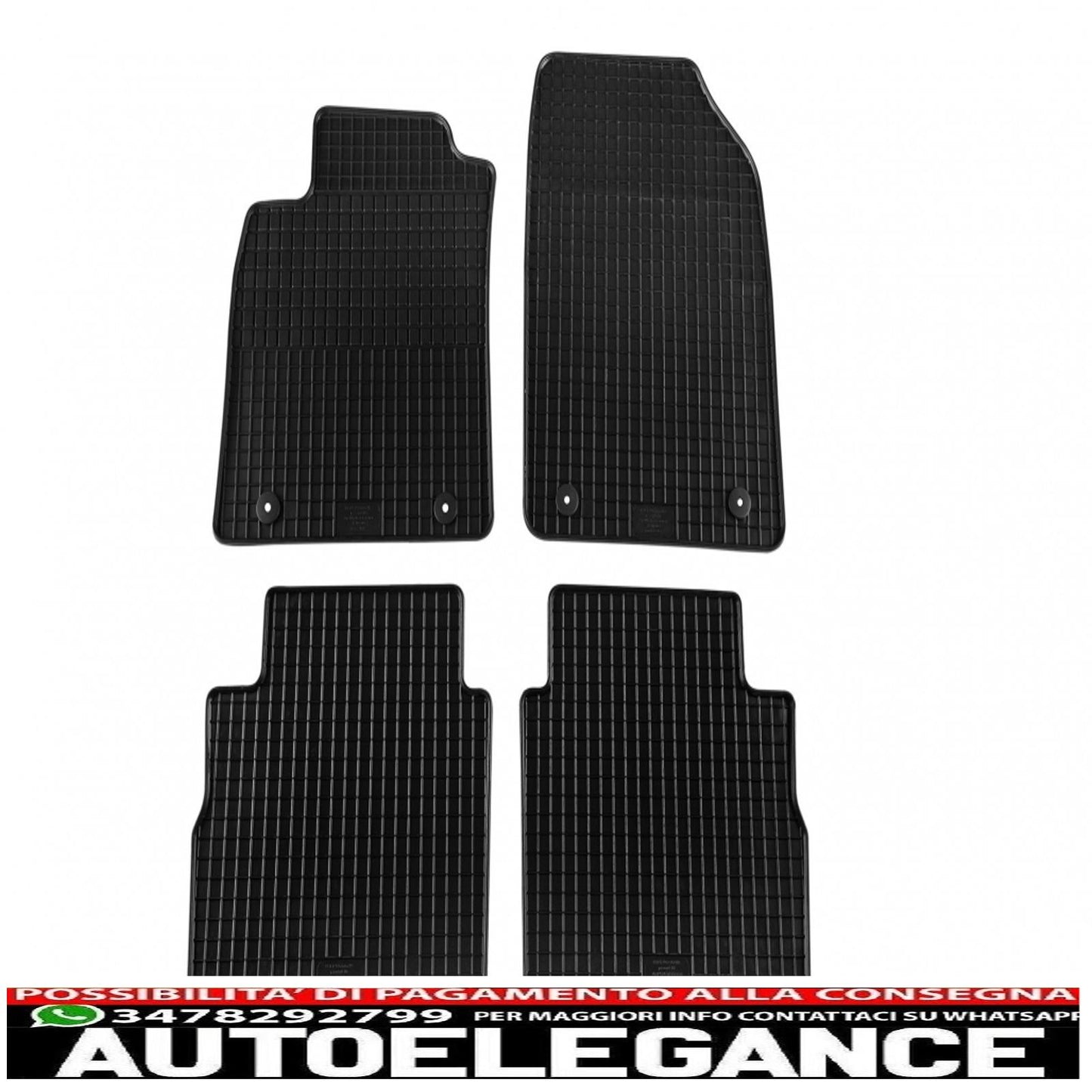 Black rubber mat suitable for opel corsa c (2000-2006)