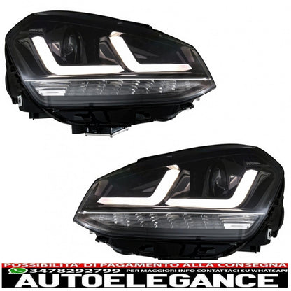 osram full led ledriving headlights suitable for vw golf 7 vii (2012-2017) black upgrade for xenon and halogen cars drl